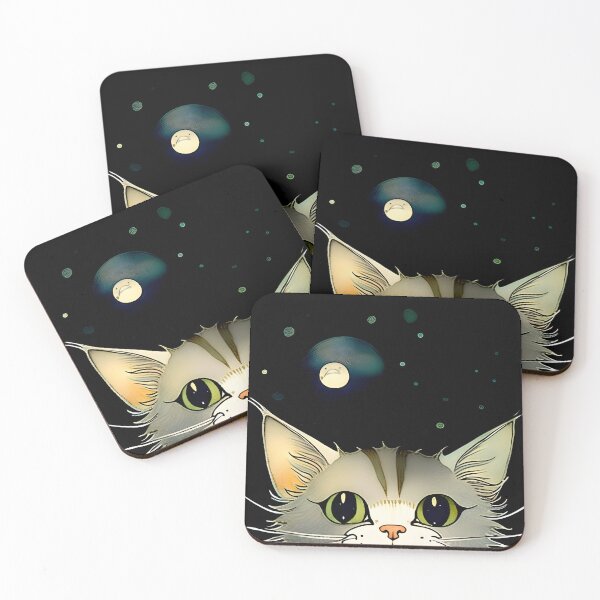 Item preview, curious cat designed and sold by Kowhai-art.