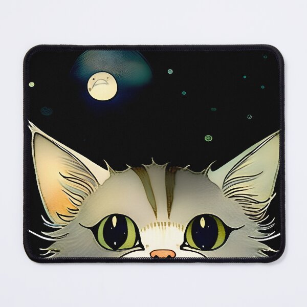 Item preview, curious cat designed and sold by Kowhai-art.