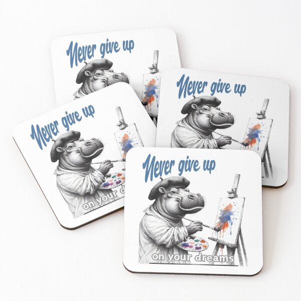 Item preview, Artist Hippo Never give up on your dreams designed and sold by Pogglecards.