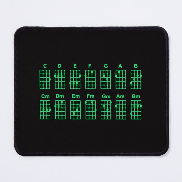 Item preview, Basic ukulele chords/ black background, turquoise pattern. designed and sold by My-fake-places.