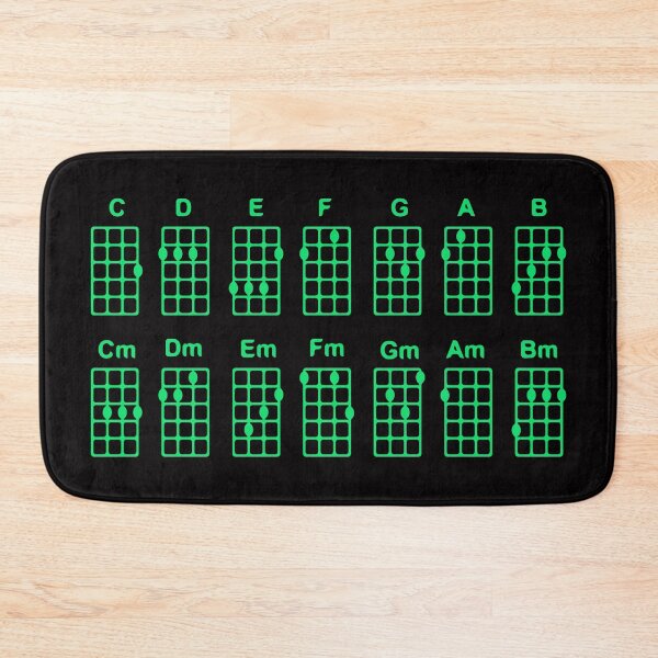 Item preview, Basic ukulele chords/ black background, turquoise pattern. designed and sold by My-fake-places.