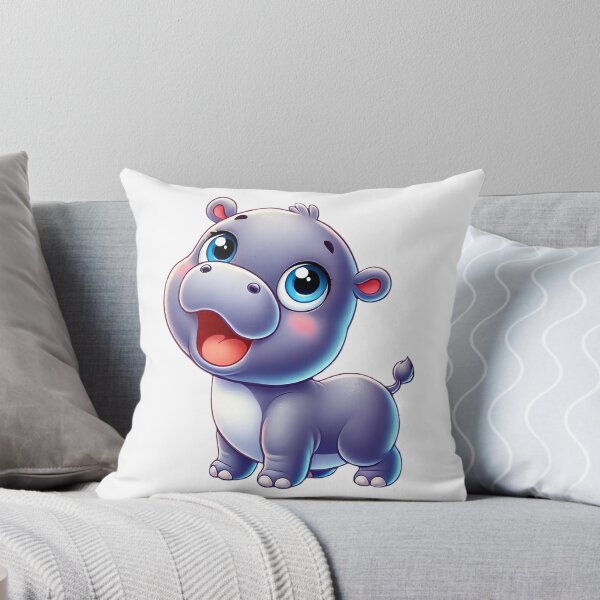 Item preview, Happy Baby Hippo Smiling Illustration designed and sold by Chokhdi289shop.