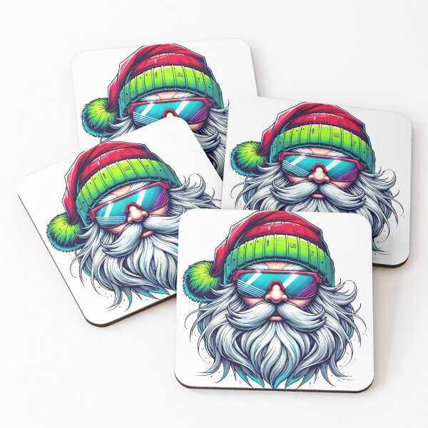 Item preview, Retro Santa with Green and Red Hat and Sunglasses designed and sold by AIARTIST1.