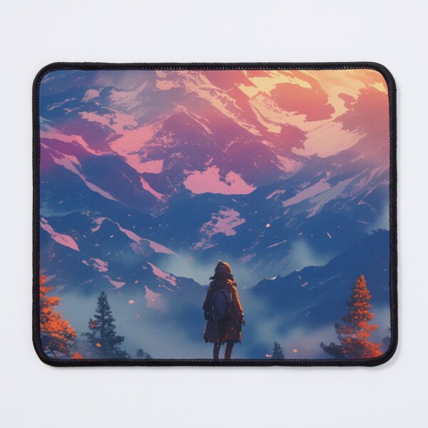 Item preview, Mountains Landscape and Traveler designed and sold by NicolasGlowArt.
