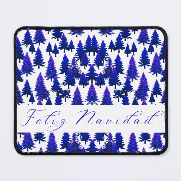 Item preview, ¡Feliz Navidad! Navidad azul. Patrón de árbol de Navidad en colores azul-violeta y blanco. designed and sold by FreeSoulLab.