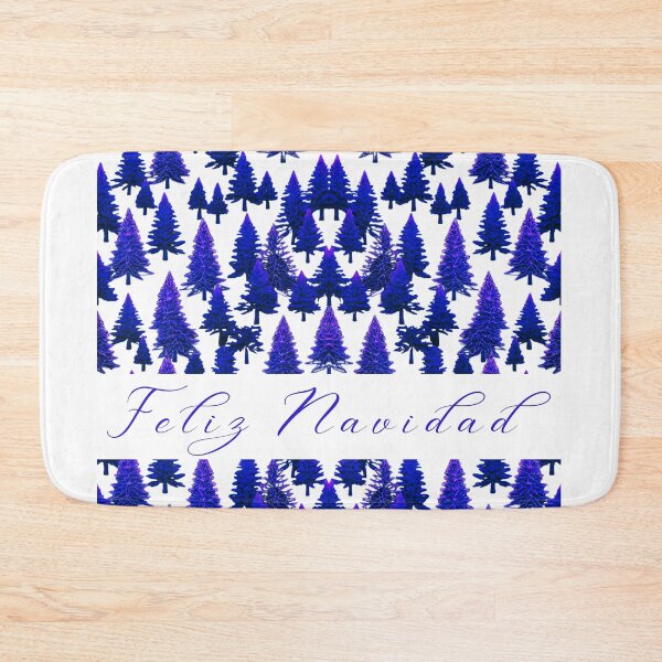 Item preview, ¡Feliz Navidad! Navidad azul. Patrón de árbol de Navidad en colores azul-violeta y blanco. designed and sold by FreeSoulLab.