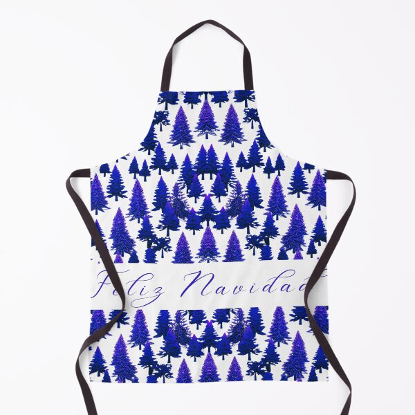 Item preview, ¡Feliz Navidad! Navidad azul. Patrón de árbol de Navidad en colores azul-violeta y blanco. designed and sold by FreeSoulLab.