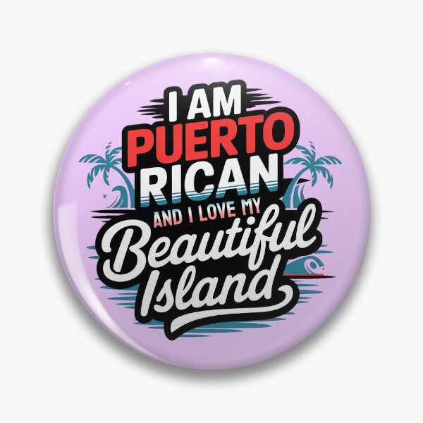Item preview, I AM PUERTO RICAN AND I LOVE MY BEAUTIFUL ISLAND Vintage Tropical Design with Palm Trees and Waves designed and sold by marvinismyname.