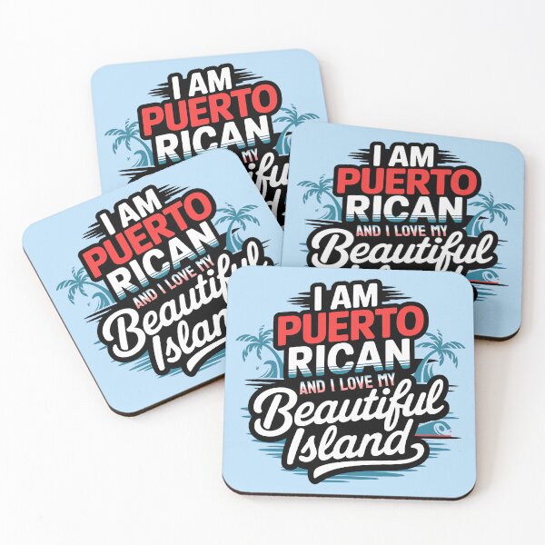 Item preview, I AM PUERTO RICAN AND I LOVE MY BEAUTIFUL ISLAND Vintage Tropical Design with Palm Trees and Waves designed and sold by marvinismyname.