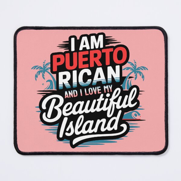 Item preview, I AM PUERTO RICAN AND I LOVE MY BEAUTIFUL ISLAND Vintage Tropical Design with Palm Trees and Waves designed and sold by marvinismyname.