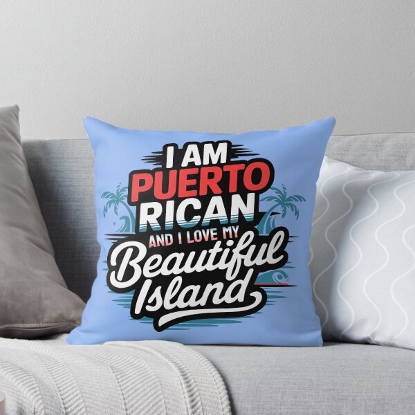 Item preview, I AM PUERTO RICAN AND I LOVE MY BEAUTIFUL ISLAND Vintage Tropical Design with Palm Trees and Waves designed and sold by marvinismyname.