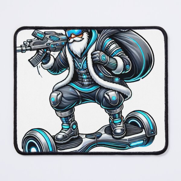 Item preview, Cyber Santa on Hoverboard with High-Tech Gifts designed and sold by AIARTIST1.