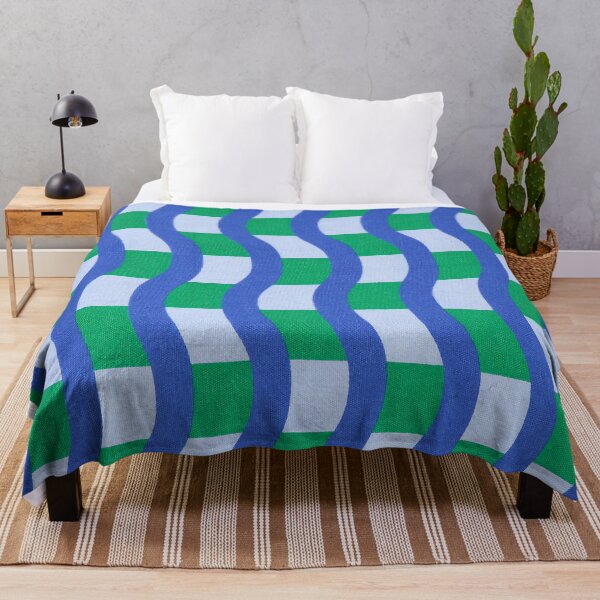 Item preview, Pop Cushion - Wavy Lines Blue / Green designed and sold by LeGrizou.