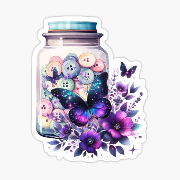 Buttons and butterflies Sticker