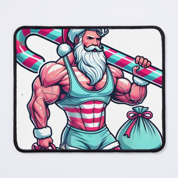 Item preview, Muscle Santa with Candy Cane – Buff Christmas Santa Claus Art designed and sold by AIARTIST1.