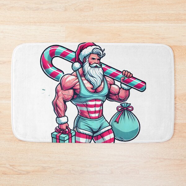 Item preview, Muscle Santa with Candy Cane – Buff Christmas Santa Claus Art designed and sold by AIARTIST1.