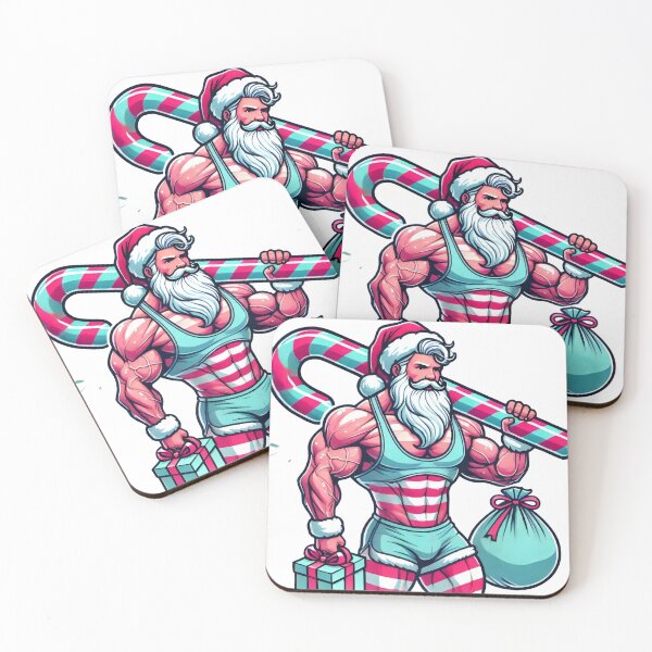Item preview, Muscle Santa with Candy Cane – Buff Christmas Santa Claus Art designed and sold by AIARTIST1.