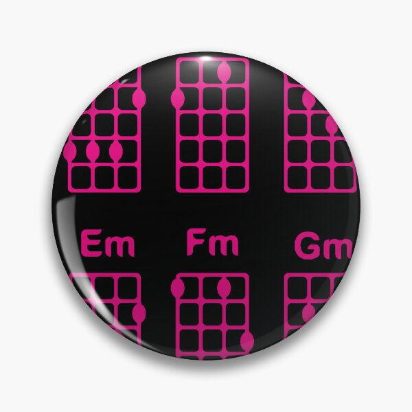 Item preview, Basic ukulele chords/ black background, magenta pattern. designed and sold by My-fake-places.