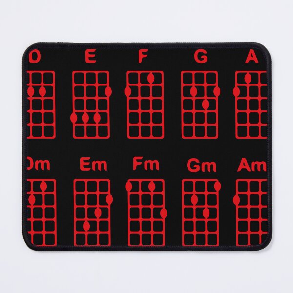 Item preview, Basic ukulele chords/ black background, red pattern. designed and sold by My-fake-places.