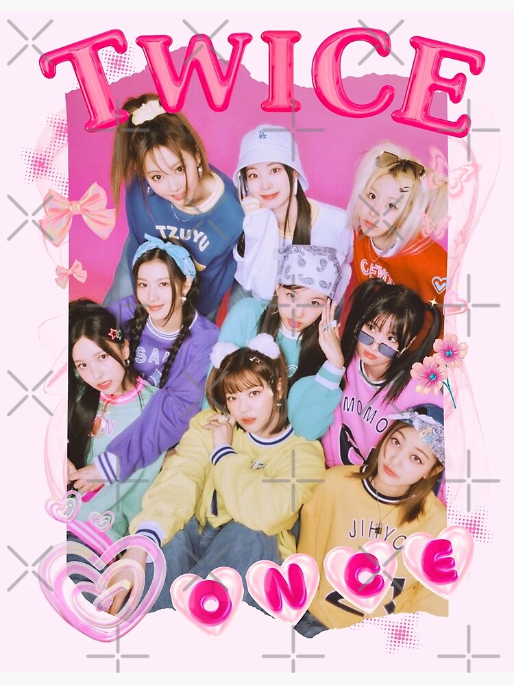TWICE Kpop Girl Group Pink Collage Design Poster for Sale by