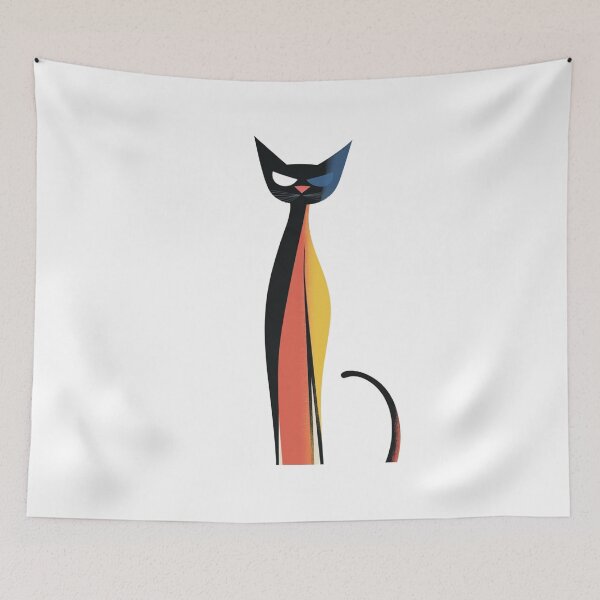 Item preview, Mid-Century Modern Cat Design - Minimalist Retro Style designed and sold by AtlanticAvenue.