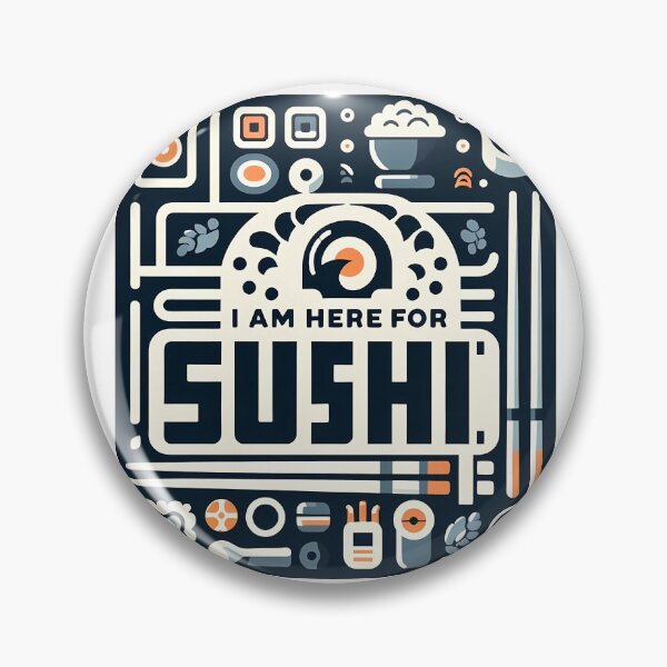 Item preview, I Am Here for Sushi – Minimalist Cubic Art for Sushi Lovers designed and sold by OzzFrequency.