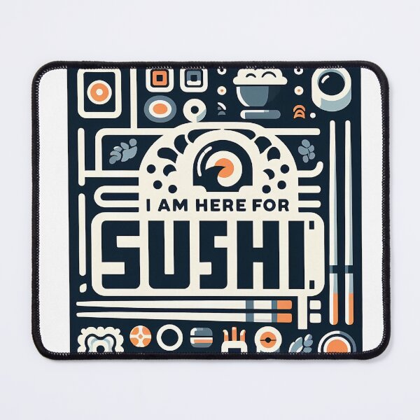 Item preview, I Am Here for Sushi – Minimalist Cubic Art for Sushi Lovers designed and sold by OzzFrequency.