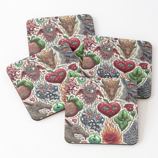 Item preview, Maze of Roses with Fragmented Animals and Fiery Hell Fruits designed and sold by Imaginarium of Chaos falcon88 .