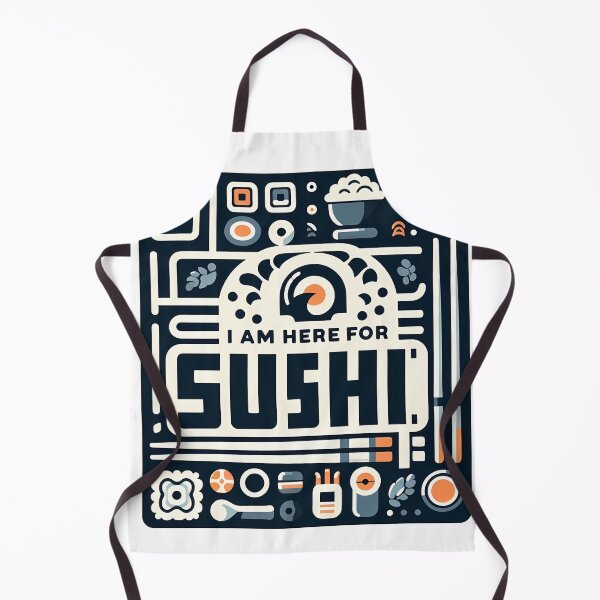 Item preview, I Am Here for Sushi – Minimalist Cubic Art for Sushi Lovers designed and sold by OzzFrequency.