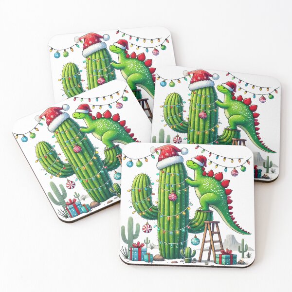 Item preview, Dinosaur Decorating Christmas Cactus Design designed and sold by lubushop1.