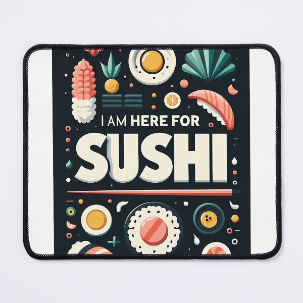 Item preview, I Am Here for Sushi – Minimalist Cubic Art for Sushi Lovers designed and sold by OzzFrequency.