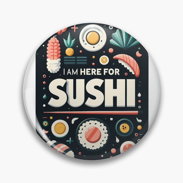 Item preview, I Am Here for Sushi – Minimalist Cubic Art for Sushi Lovers designed and sold by OzzFrequency.