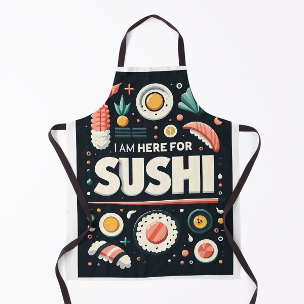 Item preview, I Am Here for Sushi – Minimalist Cubic Art for Sushi Lovers designed and sold by OzzFrequency.