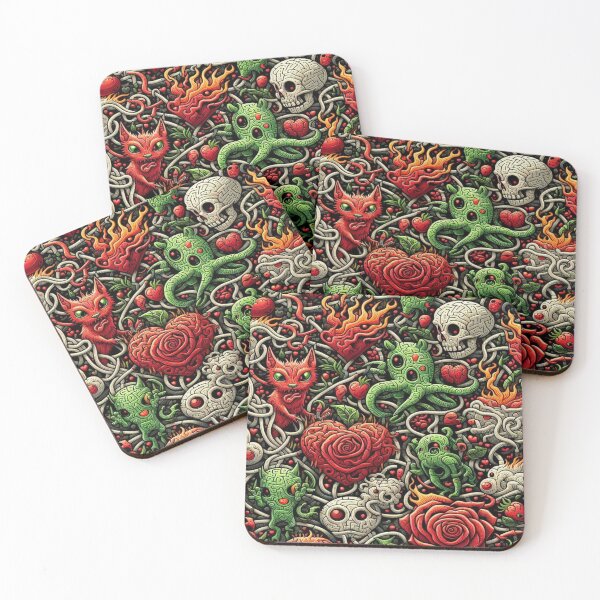 Item preview, Hellish Fruits and Fragmented Animals with Green and Red Chains designed and sold by Imaginarium of Chaos falcon88 .