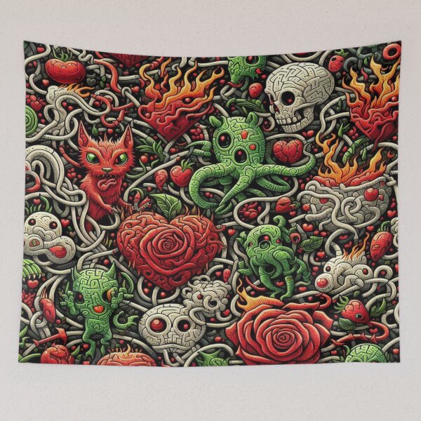 Item preview, Hellish Fruits and Fragmented Animals with Green and Red Chains designed and sold by Imaginarium of Chaos falcon88 .