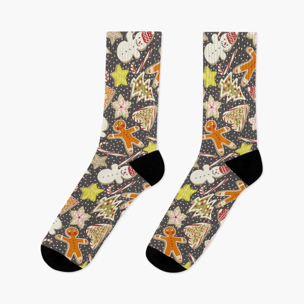 Item preview, Gingerbread Man & Houses - Winter Holiday Treats in Black designed and sold by bala-sabina.