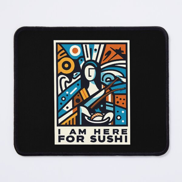 Item preview, I Am Here for Sushi – Minimalist Cubic Art for Sushi Lovers designed and sold by OzzFrequency.