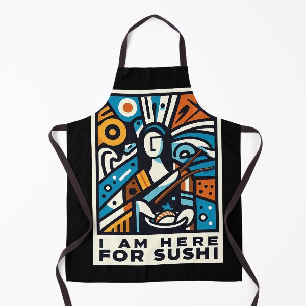 Item preview, I Am Here for Sushi – Minimalist Cubic Art for Sushi Lovers designed and sold by OzzFrequency.