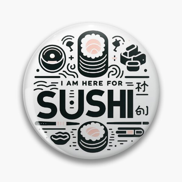 Item preview, I Am Here for Sushi – Minimalist Cubic Art for Sushi Lovers designed and sold by OzzFrequency.