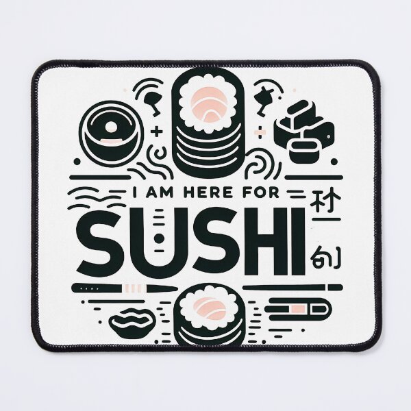 Item preview, I Am Here for Sushi – Minimalist Cubic Art for Sushi Lovers designed and sold by OzzFrequency.