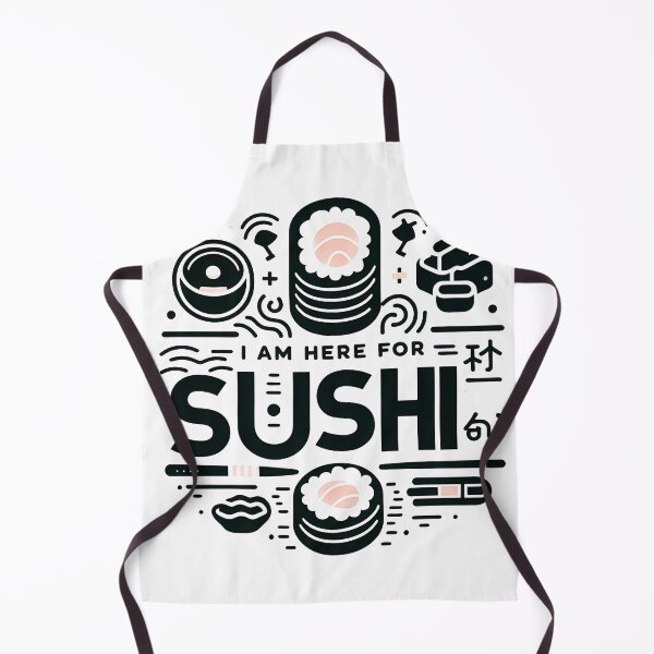 Item preview, I Am Here for Sushi – Minimalist Cubic Art for Sushi Lovers designed and sold by OzzFrequency.