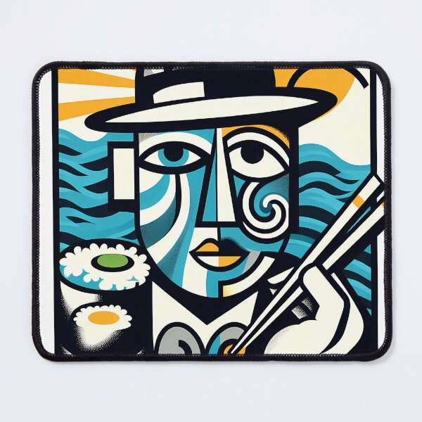 Item preview, I Am Here for Sushi – Minimalist Cubic Art for Sushi Lovers designed and sold by OzzFrequency.