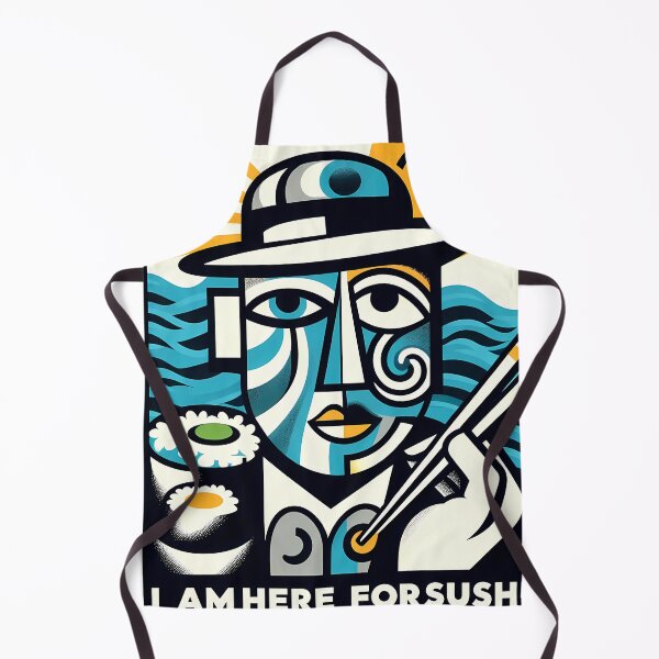 Item preview, I Am Here for Sushi – Minimalist Cubic Art for Sushi Lovers designed and sold by OzzFrequency.