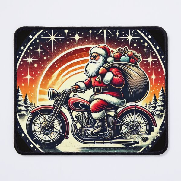 Item preview, t-shirt motocycle, retro, santa ,Christmas ,vintage holiday illustration designed and sold by EpicBuy.