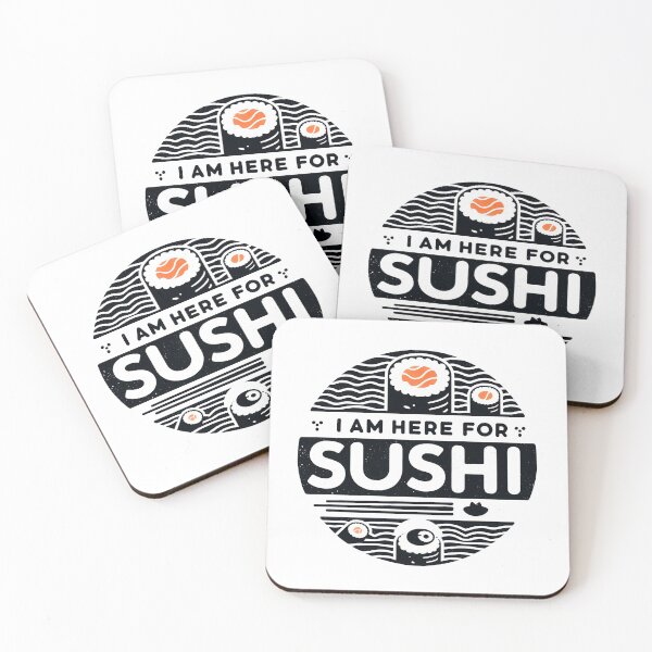 Item preview, I Am Here for Sushi – Minimalist Cubic Art for Sushi Lovers designed and sold by OzzFrequency.