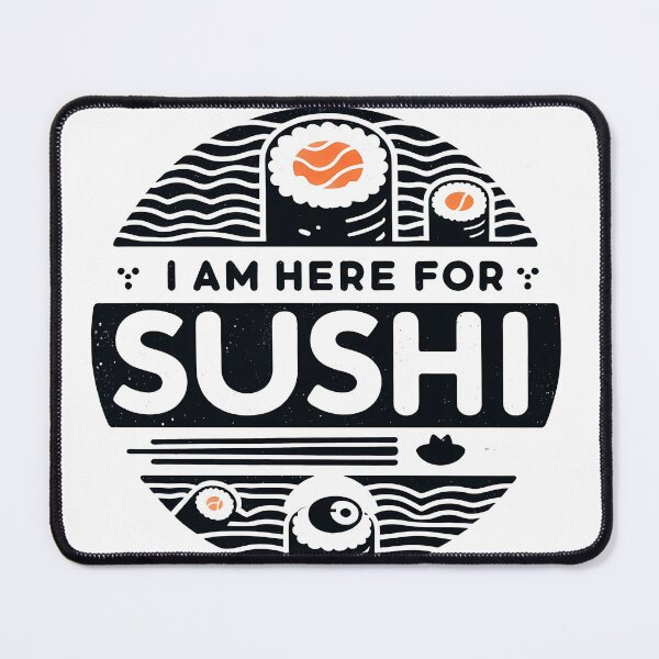 Item preview, I Am Here for Sushi – Minimalist Cubic Art for Sushi Lovers designed and sold by OzzFrequency.