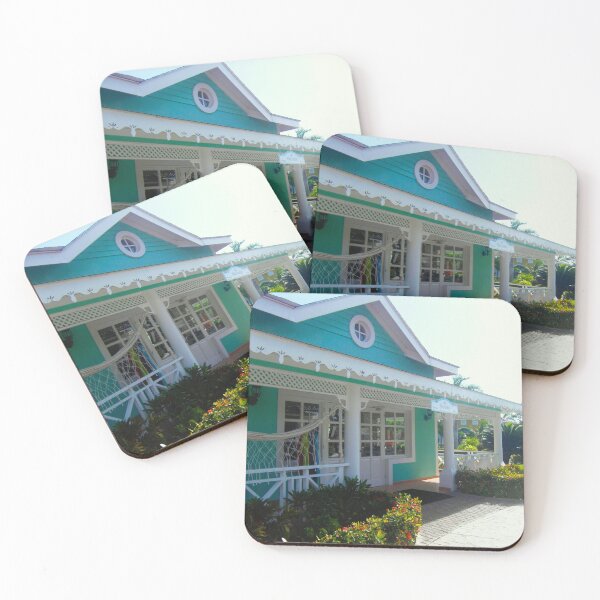 Item preview, Cute turquoise house in the caribbean designed and sold by Topmel.