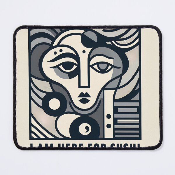 Item preview, I Am Here for Sushi – Minimalist Cubic Art for Sushi Lovers designed and sold by OzzFrequency.