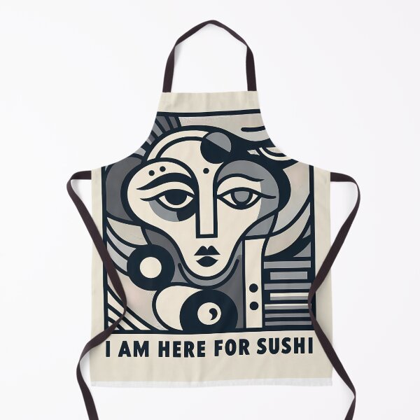 Item preview, I Am Here for Sushi – Minimalist Cubic Art for Sushi Lovers designed and sold by OzzFrequency.