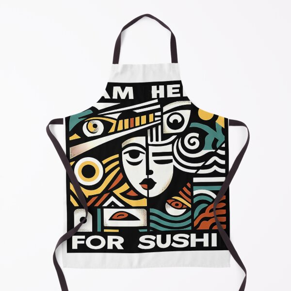 Item preview, I Am Here for Sushi – Minimalist Cubic Art for Sushi Lovers designed and sold by OzzFrequency.